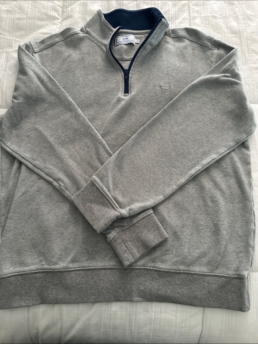 SOUTHERN TIDE Mens Grey Quarter-Zip Sweatshirt